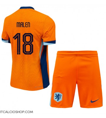 Olanda Donyell Malen #18 Prima Maglia Bambino Europei 2024 Manica Corta (+ Pantaloni corti)